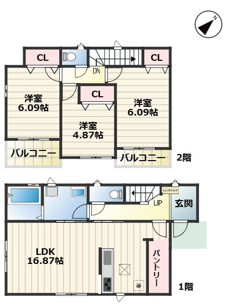 ハートフルタウン緑区兵庫2丁目513｜名古屋市の戸建ならホームアップの間取り|間取図