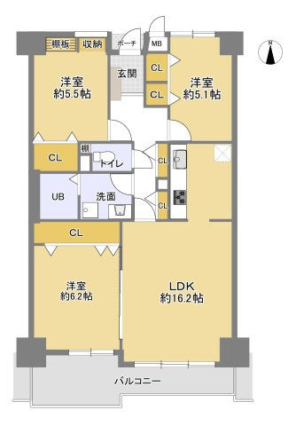 ジークレフ高羽2番館614の画像