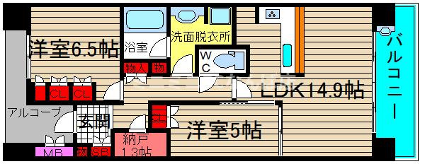 ジオ新町の間取り|現状有姿