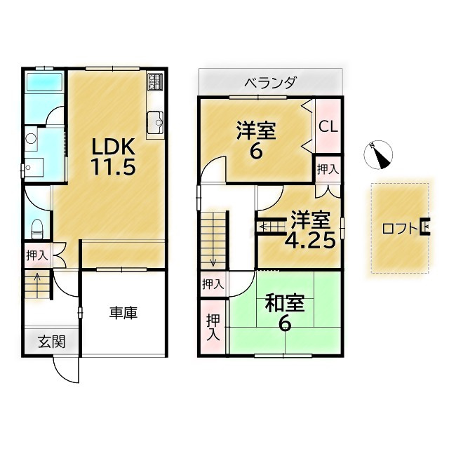 大宮西野山町 中古戸建の間取り