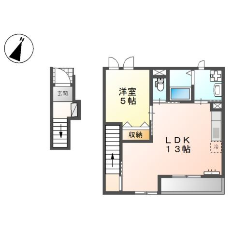 【間取り】 | プレミアージュＫ | 1LDKのお部屋です