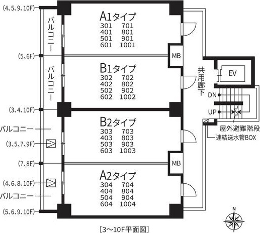 メイクスWアート金山ウエストの区画図