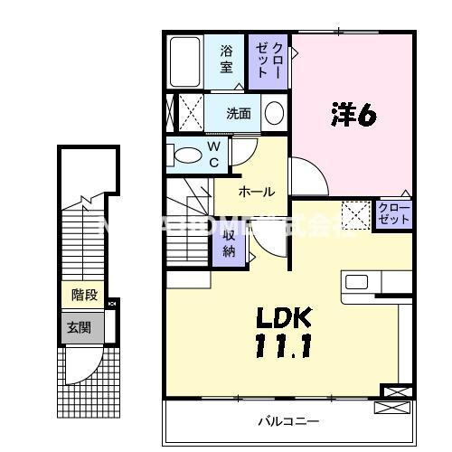 エテルノ・カーサの間取り|全居室に収納付き◎広めのお部屋が嬉しい１ＬＤＫの間取りです☆