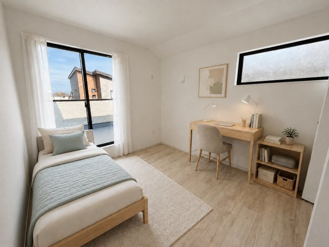 新築 戸建て　高柳3期の寝室|※掲載の家具はCG画像です。実際にはありません。