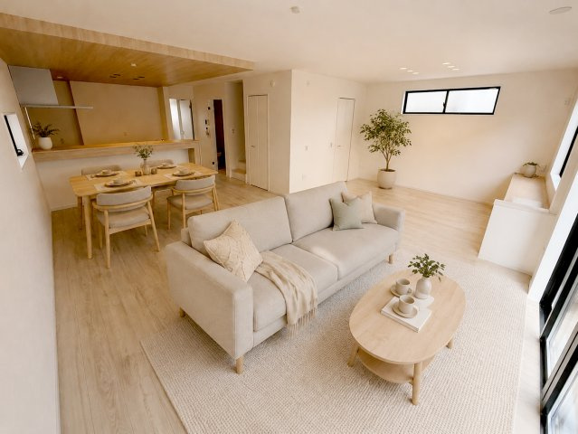 新築 戸建て　高柳3期の居間・リビング|※掲載の家具はCG画像です。実際にはありません。