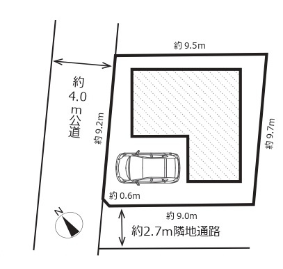 入間市東町1丁目・全1棟　新築一戸建　～LDK15帖～の区画図|駐車1台可能です。
