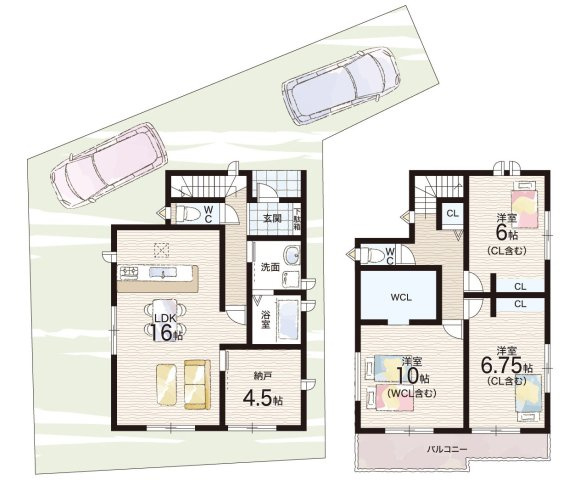 大津市雄琴　第5期　新築一戸建ての間取り|1号地
