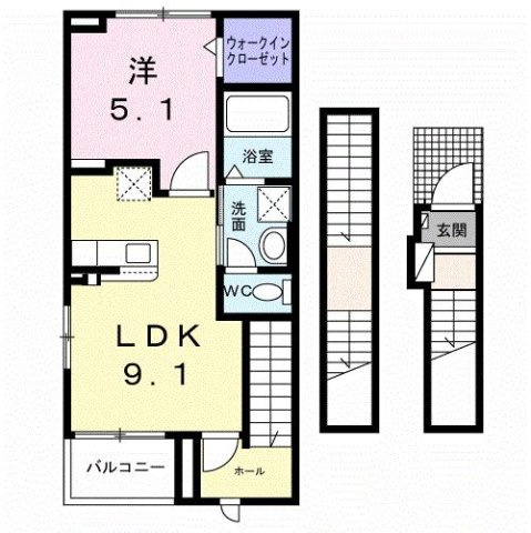 フィオーレ・ショウエイ　Ｂの間取り