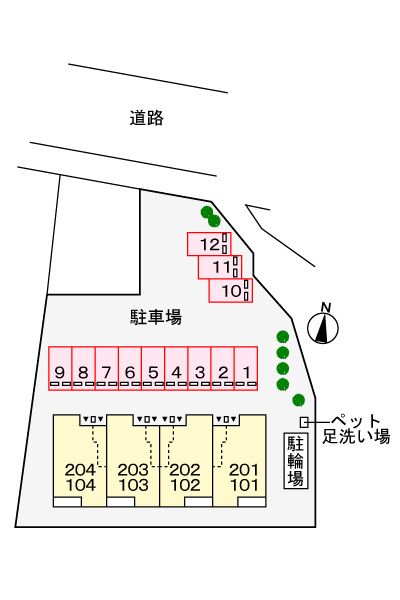 グランビスタ初月の区画図|駐車場