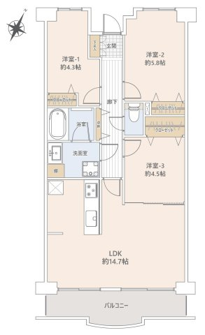 ヴェルデコート多摩センターの間取り