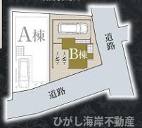 茅ケ崎市南湖５丁目　新築戸建　B棟の区画図|対象B棟