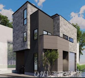 茅ケ崎市南湖５丁目　新築戸建　B棟の外観パース|イメージパスですので実際のものと多少異なります

