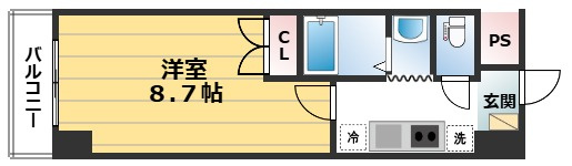 マインズ・コム四条大宮の間取り|間取り・反転タイプ