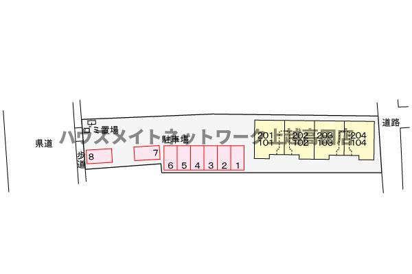 ラフレシールの区画図|駐車場区画図