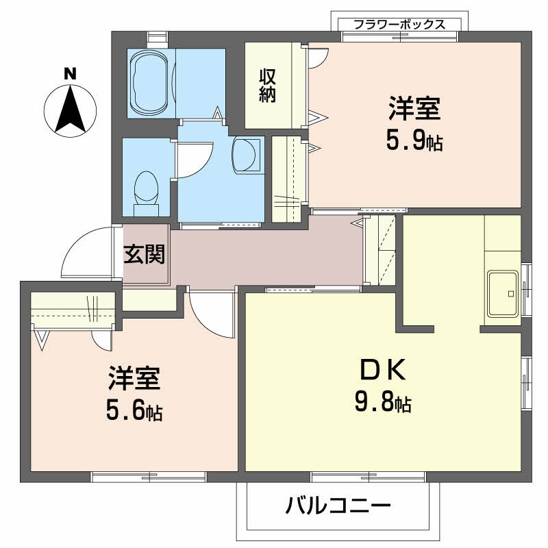 シャーメゾン北久保 B棟の間取り