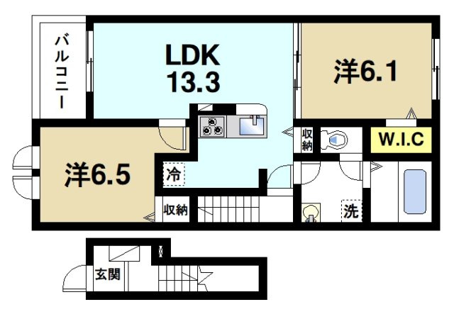 グランディール富雄南の間取り
