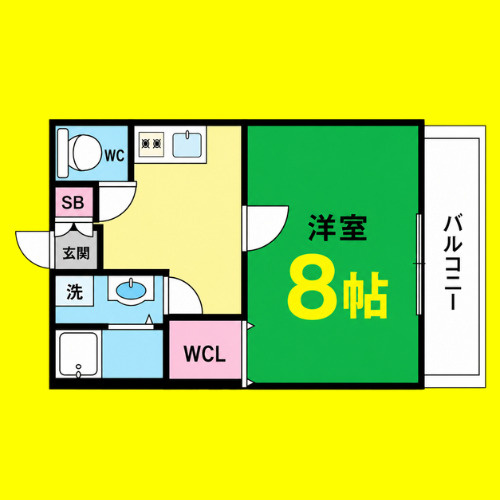 CENT FORCE YOBITSUGI 南棟　名古屋市賃貸　仲介手数料無料の間取り