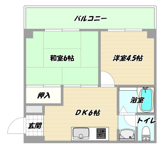 大阪市淀川区木川東１丁目の賃貸マンションの間取り