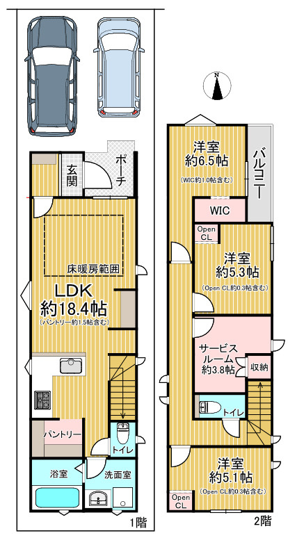 中村区上石川町四丁目新築戸建の間取り