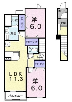 【間取り】 | カーゼ・コナフェットＢ