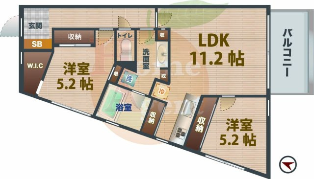 【間取り】 | ヘリタス中野 | 2LDKのお部屋です。