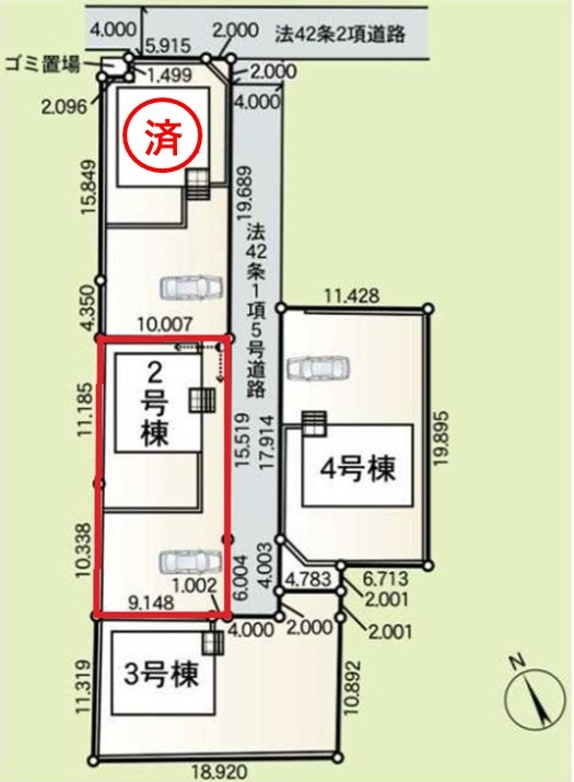 Cradlegarden　 ひたちなか市津田　第3　2の区画図|敷地面積約65坪。気になる他の物件と合わせての現地ご案内も可能です。お気軽にお問い合わせください。

