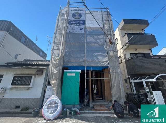 堺市堺区六条通　新築一戸建ての外観|現在の進捗状況です！順調に作業進行中、完成が待ち遠しいです！詳細の間取り等、お気軽にお問い合わせください！