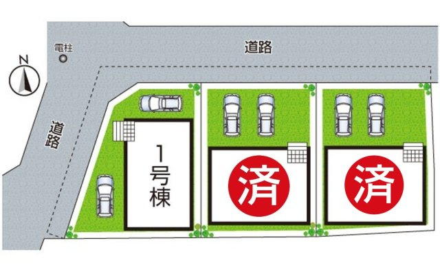 東大阪市玉串町西　第1期　新築一戸建ての区画図|全３区画