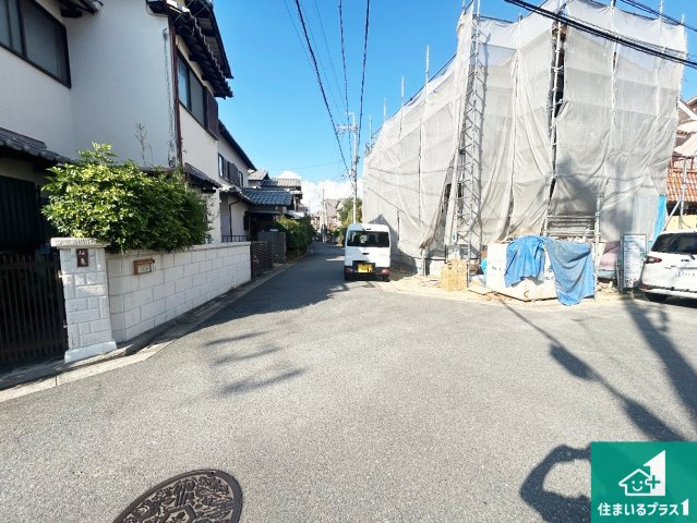 堺市東区日置荘西町　第2期　新築一戸建ての前面道路含む現地写真|現在建築中！落ち着いた街並みで新生活を始めることが出来そう！周辺の物件も併せてご紹介させて頂きます！