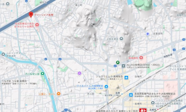 高槻市緑が丘１丁目の賃貸マンションの地図
