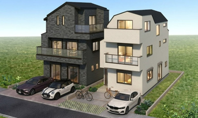 【外観パース】 | 【現地内覧会】世田谷区船橋3丁目　新築戸建　A号棟 11880万円