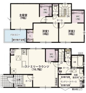 【間取り】 | ワイウッドコート佐野市栃本町　第1期　 | 南向きで明るい室内が特徴☆