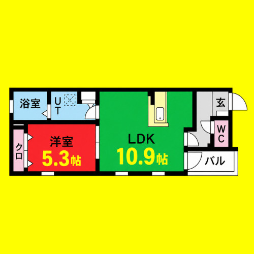 DEVELD荒中　名古屋市賃貸　仲介手数料無料の間取り