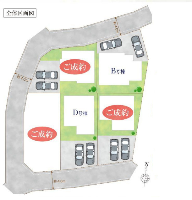 藤沢市羽鳥３丁目　新築戸建　全５棟Ｂ号棟の区画図