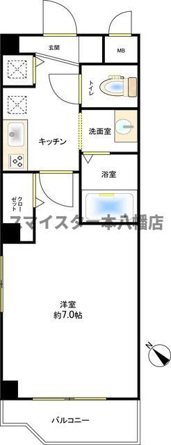 千葉市稲毛区黒砂台１丁目の賃貸マンションの間取り