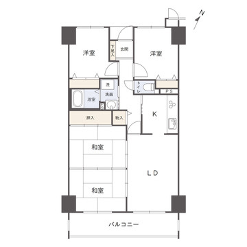 サーパス三津弐番館の間取り|76.74㎡の4LDKは独立性の高い間取りと豊富な収納を備え、家族が快適に暮らせる住まいです。