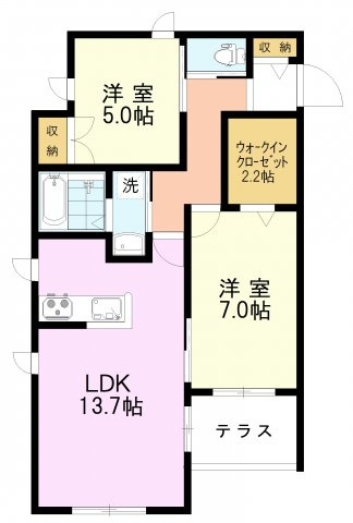 【間取り】 | フォンテーヌ国立Ｂ