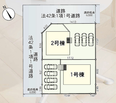 【区画図】 | Cradle garden　山形市東青田第４　２号棟