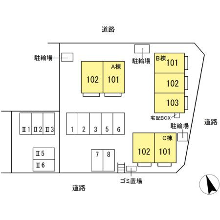 クローバーズヒル Ｂの区画図