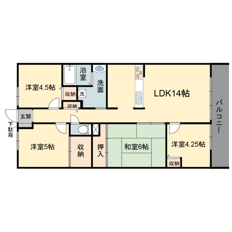 ロワイヤル東今宿の間取り