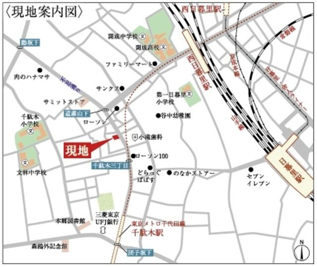 グランプラス千駄木の地図