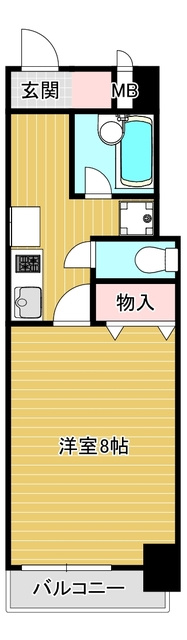 ソフィアコートの間取り|1Kタイプのお部屋です☆