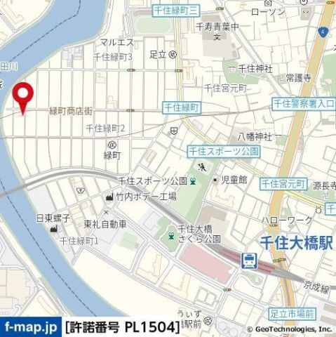 フェリオ千住緑町の地図