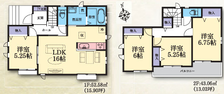 【間取り】 | 平塚市纒４丁目　全６棟　新築住宅