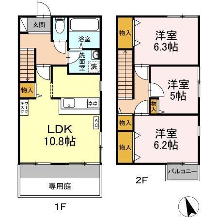 クローバーズヒル Ａの間取り