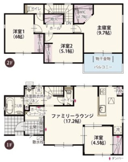 【間取り】 | ワイウッドコート佐野市栃本町　第1期　 | 南向きで明るい室内が特徴☆