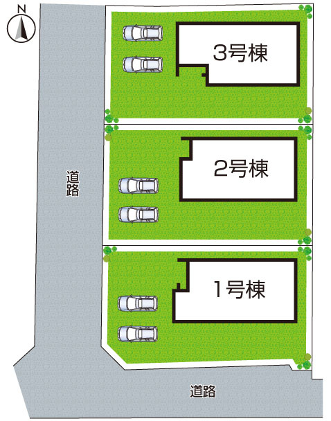 丹波市柏原町南多田　新築一戸建ての区画図|全3区画