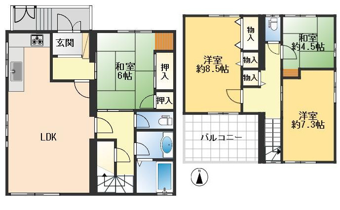生駒市喜里が丘3丁目　中古戸建の間取り