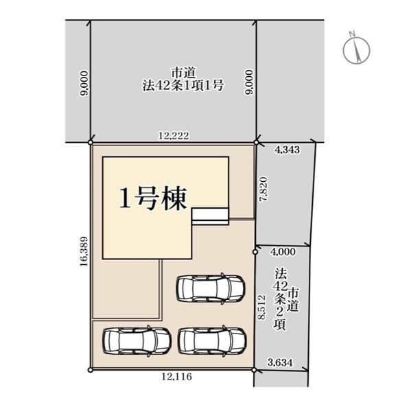 第2下妻市鎌庭　新築戸建の区画図