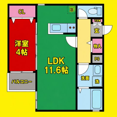 クラージュ吹上　名古屋市賃貸　仲介手数料無料の間取り